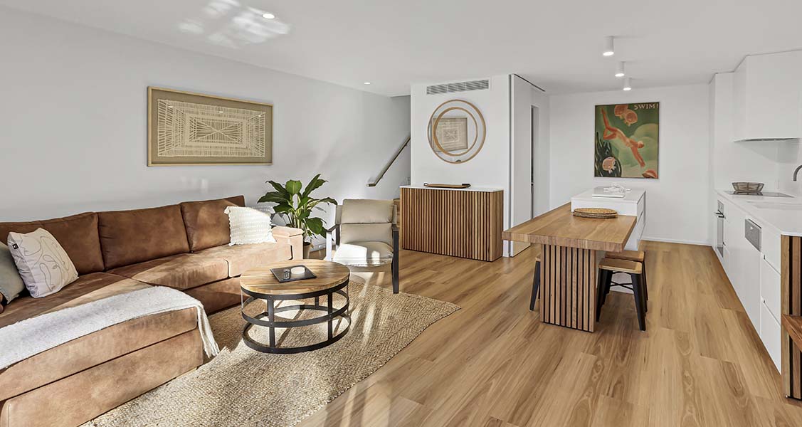 Apartment 2 Little Cove Court - open plan living area