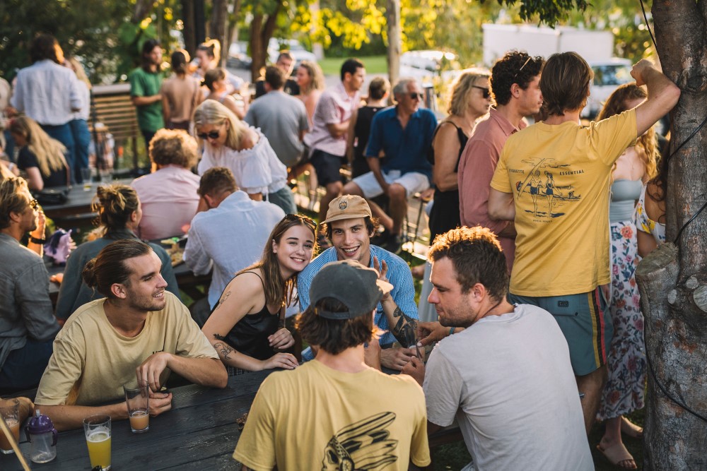 Boiling Pot Brewery - people in the beer garden