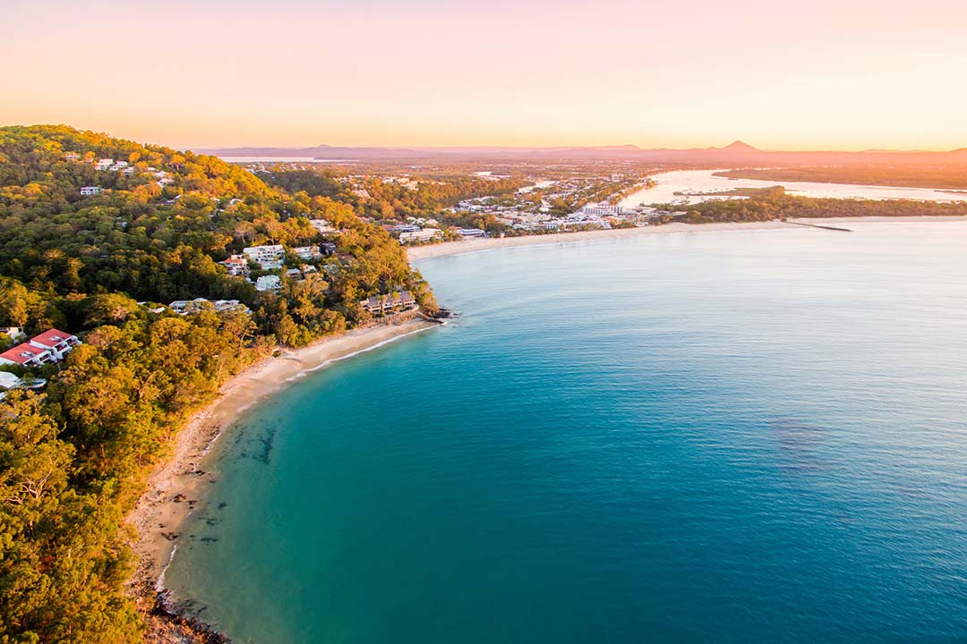 Noosa Biosphere - view of beach and national park