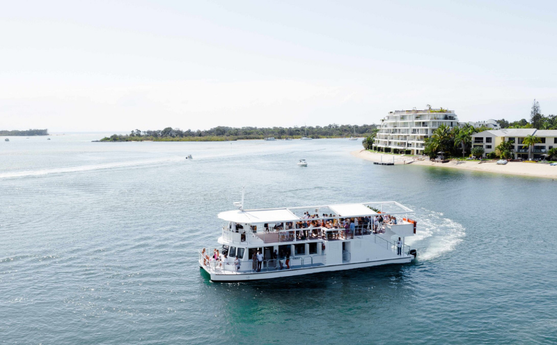 Boat cruising on the Noosa River