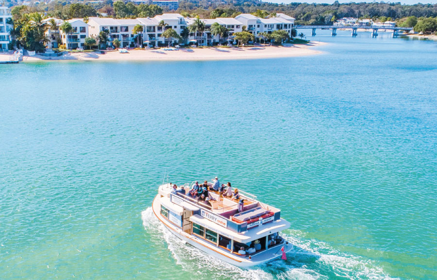 boat cruising on the river