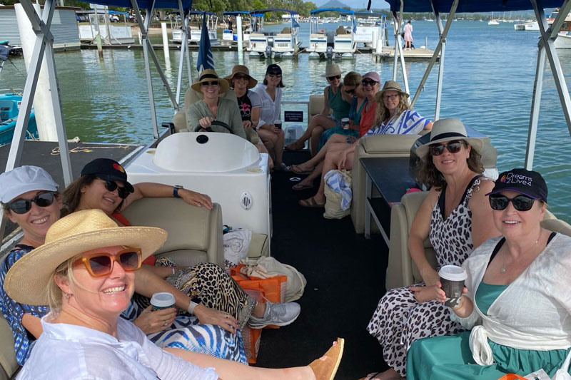 Hire a boat on Noosa River with your group of friends when staying at Little Cove Court