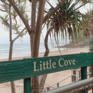 little cove sign in front of beach