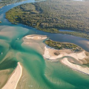 aerial photo of noosa river